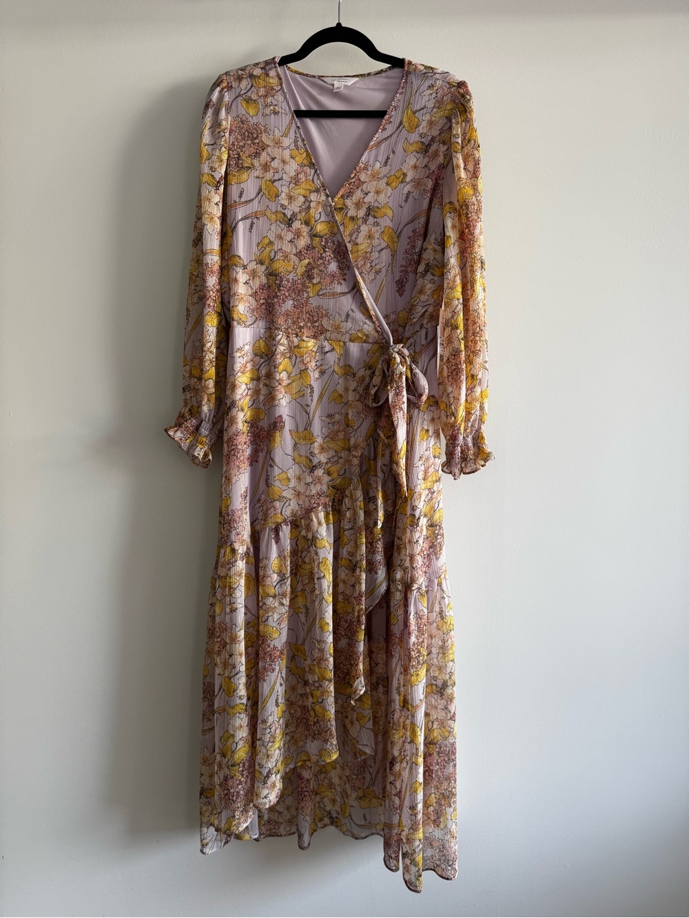 LC Lauren Conrad Pastel Floral High-Low Wrap Dress
